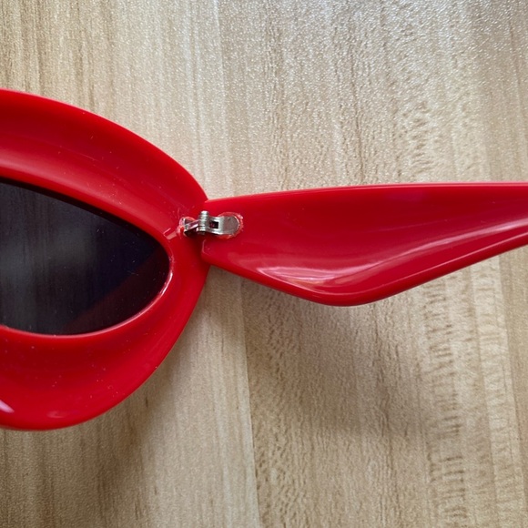 Retro Inflated Cat Eye Sunglasses for Women Men Sexy Lip Chunky Glasses Red - Picture 3 of 6